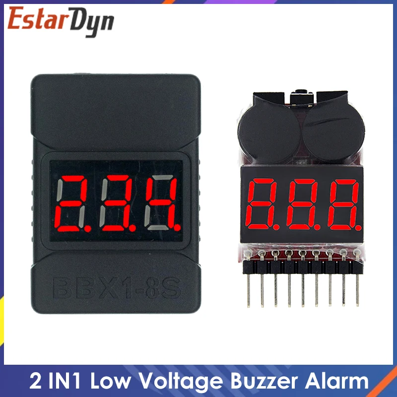 1-8S BBX1-8S 2IN1 Lipo Batteriespannungsprüfer/Niederspannungs-Summeralarm/Batteriespannungsprüfer