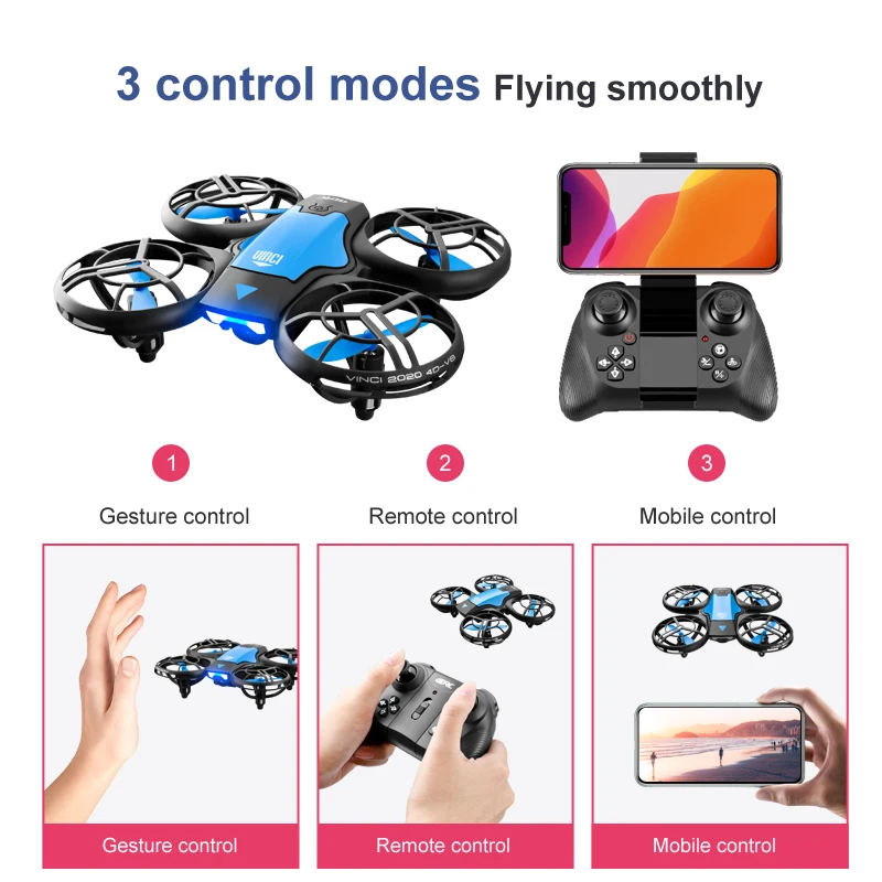 Mini-Drohne mit 4K HD-Kamera WiFi Fpv Quadcopter Luftdruckhöhe Halten – Bild 6