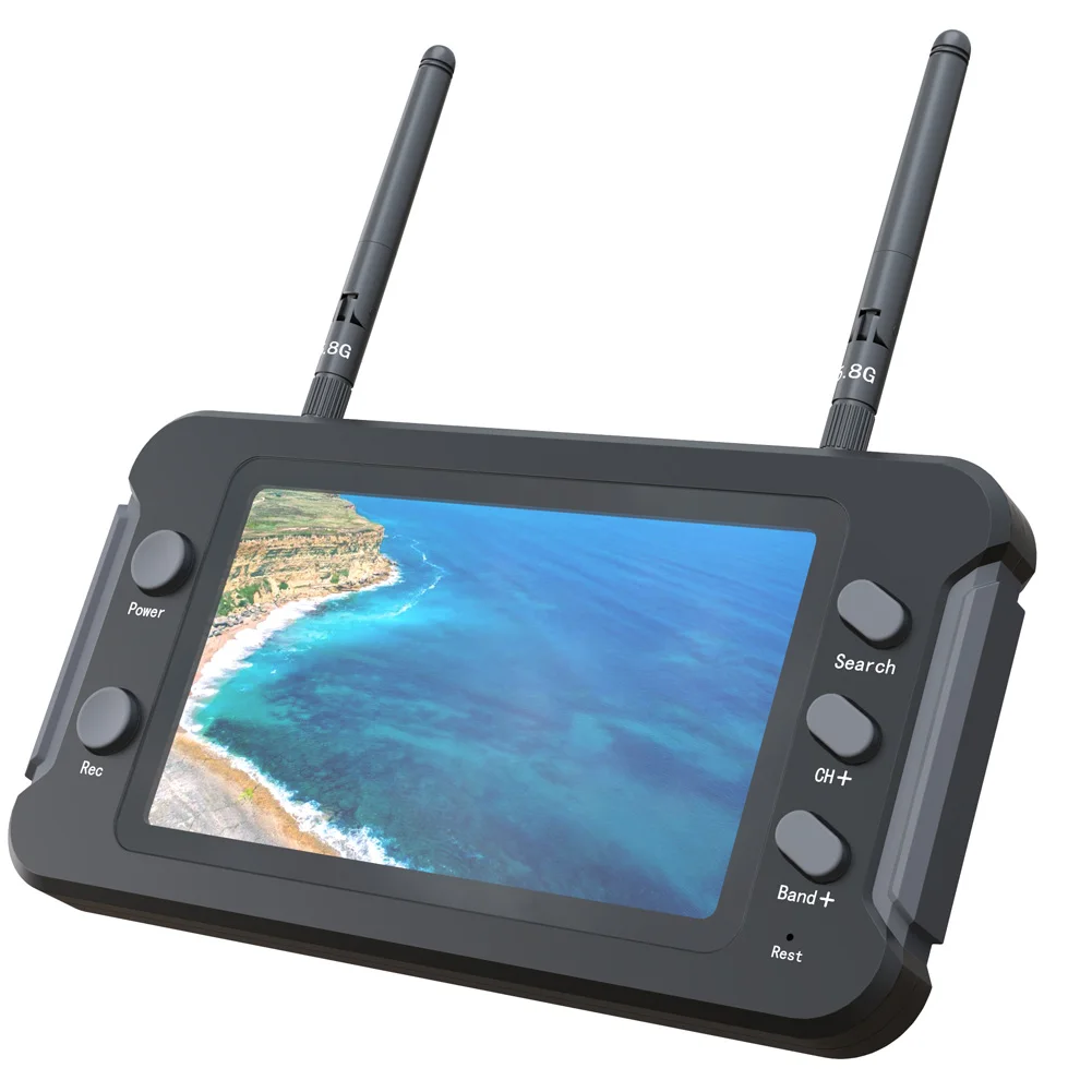 5,8G 40CH FPV-Monitor 4,3 Zoll LCD-Bildschirm mit DVR 16:9 NTSC/PAL – Bild 2