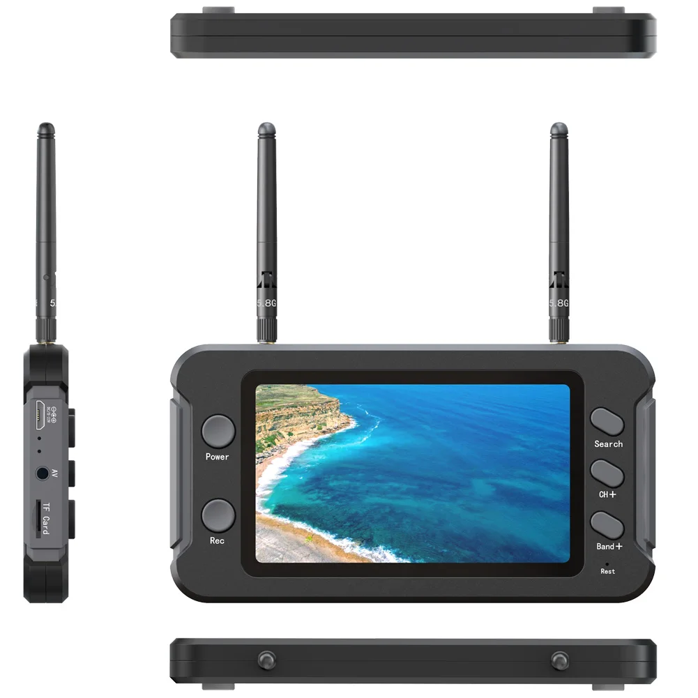 5,8G 40CH FPV-Monitor 4,3 Zoll LCD-Bildschirm mit DVR 16:9 NTSC/PAL – Bild 5