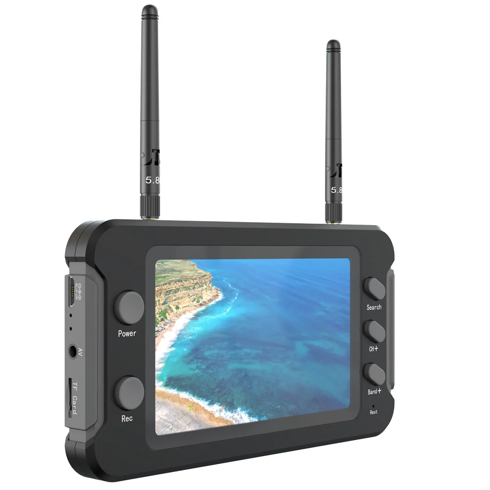 5,8G 40CH FPV-Monitor 4,3 Zoll LCD-Bildschirm mit DVR 16:9 NTSC/PAL – Bild 3