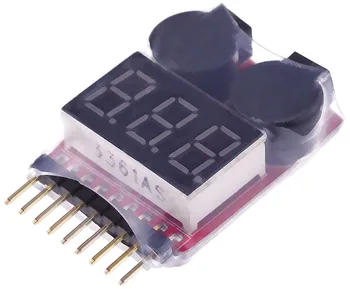 RC 1-8s Lipo-Batterietester, Monitor, Unterspannungssummer, Alarm, Spannungsprüfer mit LED-Anzeige für Lipo