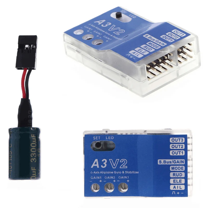 3-Achsen-Gyro A3 V2 Flugzeug-Flugcontroller-Stabilisator für RC-Flugzeug-Starrflügel-Copter