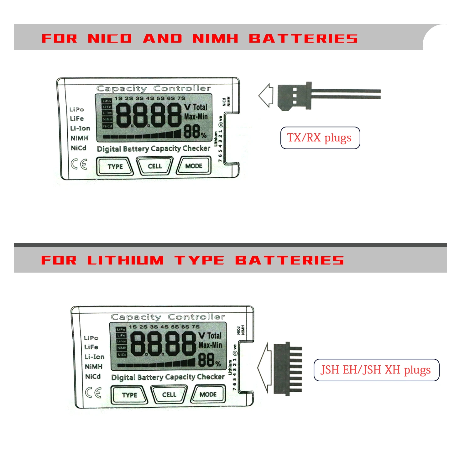 RC Cellmeter 7, digitaler Batteriekapazitätsprüfer, Controller-Tester – Bild 5