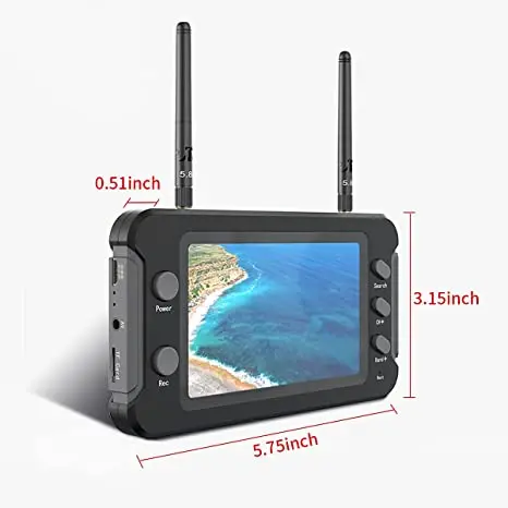 4,3 zoll LCD Display 16:9 5,8G FPV Monitor mit DVR 40CH NTSC/PAL Auto – Bild 3