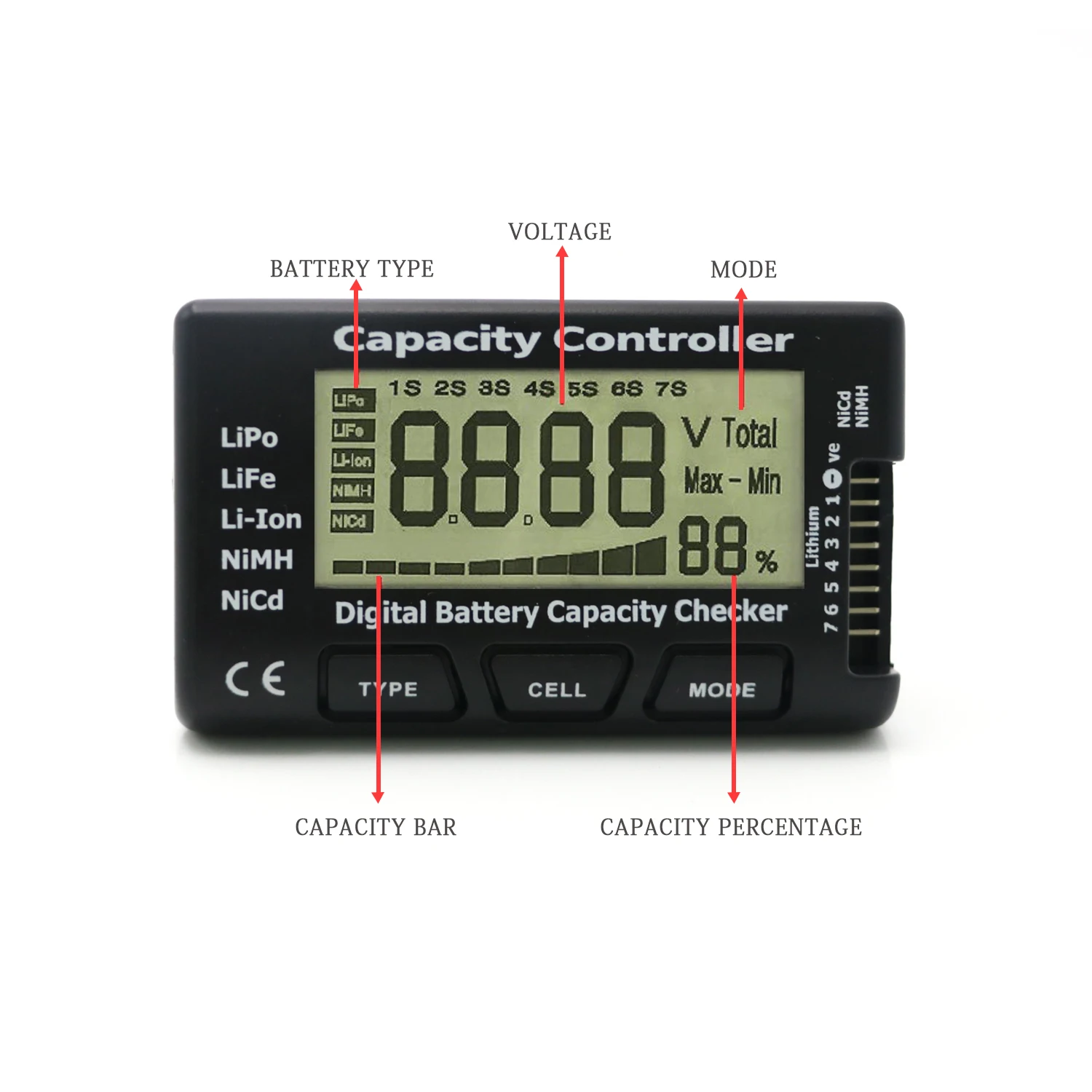 RC Cellmeter 7, digitaler Batteriekapazitätsprüfer, Controller-Tester – Bild 4