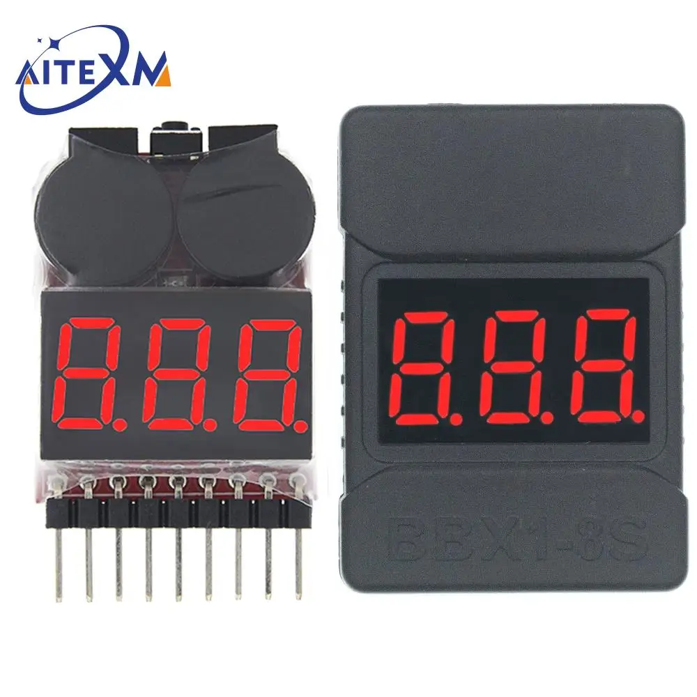 1-8S BBX1-8S 2IN1 Lipo Batterie Spannung Tester Niederspannung Summer Alarm Batterie Spannung Checker Dual