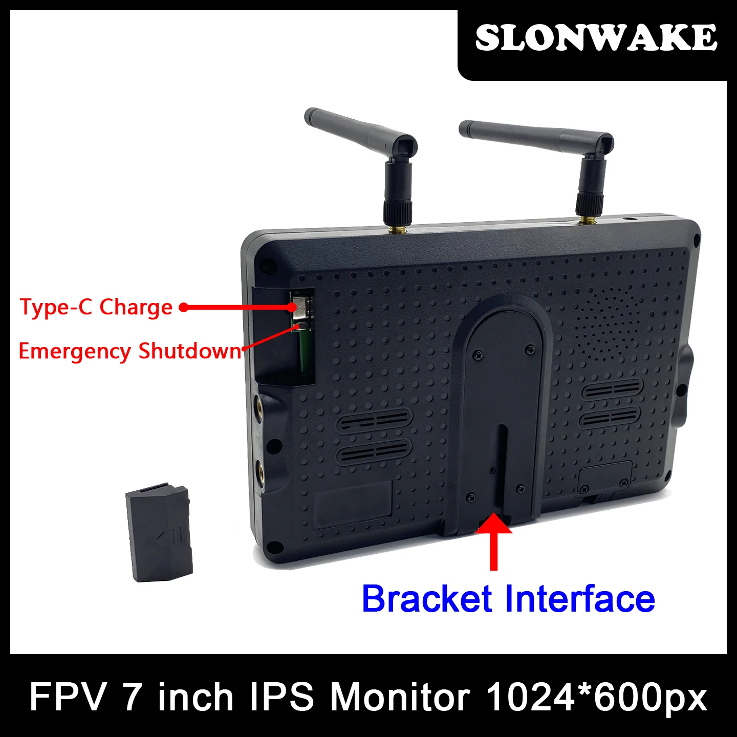 RXCR1 7" Zoll FPV-Monitor 1024*600px 600cd/m2 5,8G 56CH Diversity – Bild 4