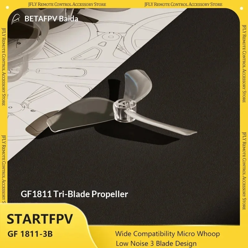 BETAFPV FPV Propeller GF 1811 Dreiflügeliger 45mm Durchmesser 1,5mm Schaft Transparenter FPV-Drohnen-Zubehör