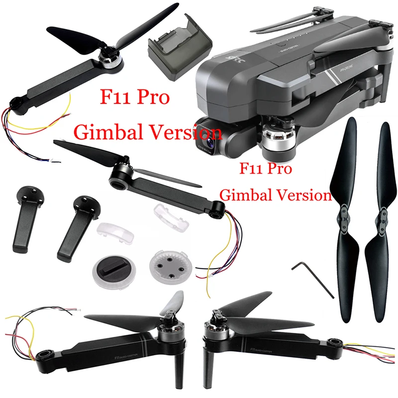SJRC F11 4K Pro RC Drohne Ersatzteile: Untere und obere Gehäuse, Empfängerplatine, GPS, Propellerblätter