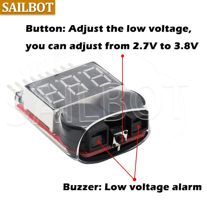 1-8S BBX1-8S 2IN1 Lipo Batterie Spannung Tester/Niederspannung Summer – Bild 6