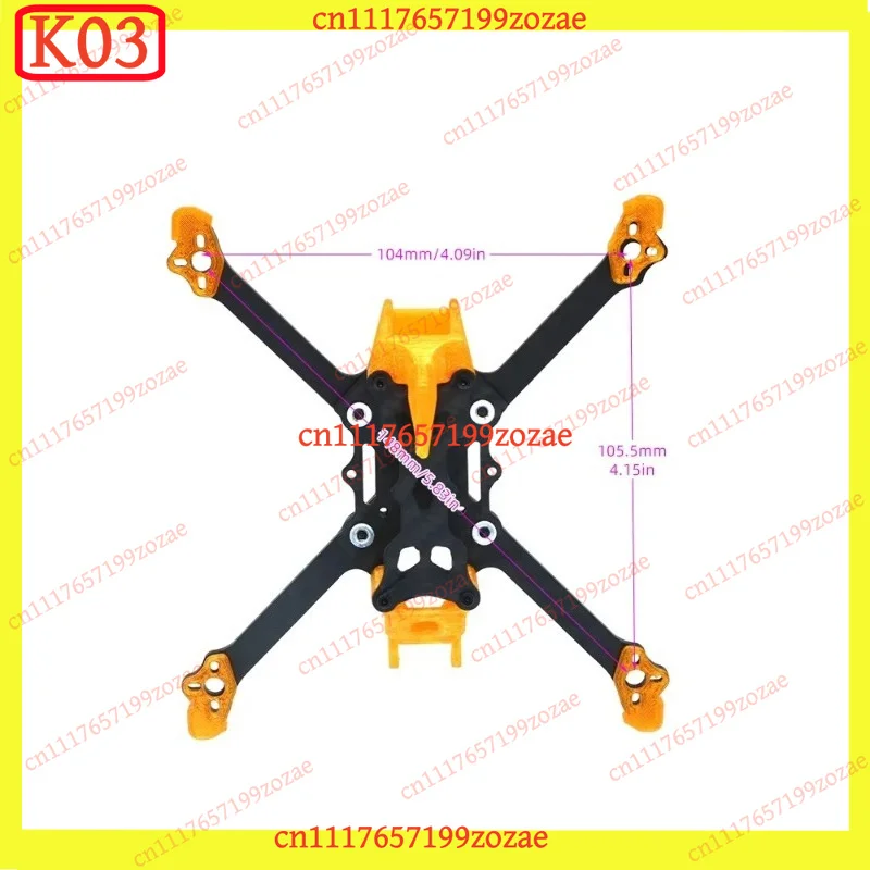 K03 HD 3,5 Zoll Carbonfaser FPV-Rahmen-Kit, 3D-gedruckte ultraleichte – Bild 4