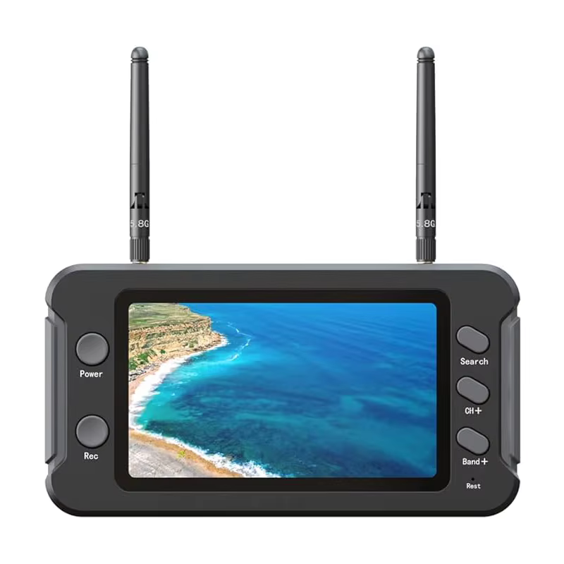 FPV-Monitor 4,3 Zoll mit DVR 5,8 GHz 40-Kanal-Empfänger 800 x 480 LCD-Display USB-Akku Eingebauter
