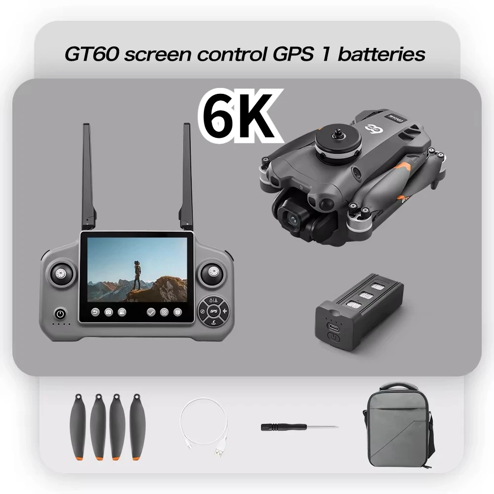 GT60 GPS-Drohne 4K 6K 8K Kamera Luftbild-Quadcopter für perfekte Aufnahmen mit 5G-Bildschirm-Fernbedienung