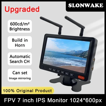 RXCR1 7" Zoll FPV-Monitor 1024*600px 600cd/m2 5,8G 56CH Diversity Receiver LCD-Bildschirm eingebauter 3,7V