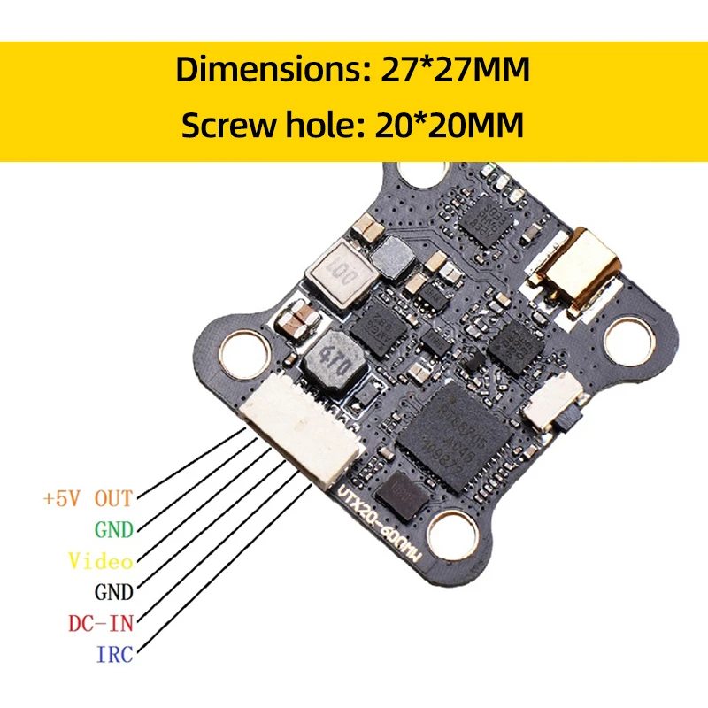 JHEMCU VTX20-600 5,8G 40CH FPV VTX Bild Sender – Bild 4