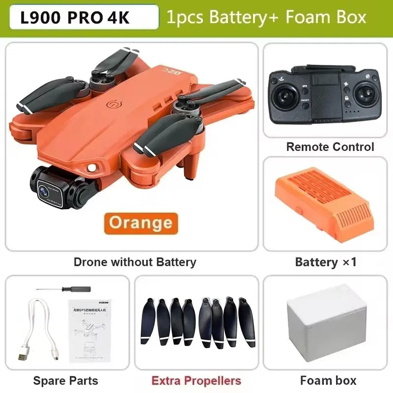 L900 Pro GPS Drohne 4K Professionelle HD Dual Kamera 5G Wifi Fotografie Bürstenlosen Faltbare Quadcopter RC