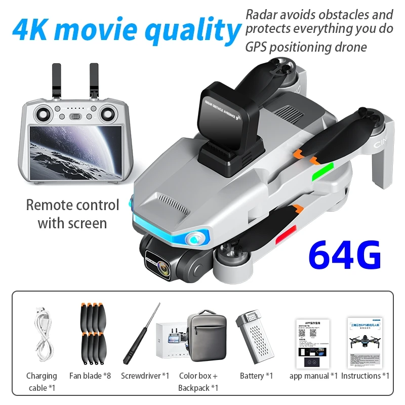Drone AE3 HD4K Drohne mit Präziser Positionierung, Rückkehrfunktion, Hindernisvermeidung