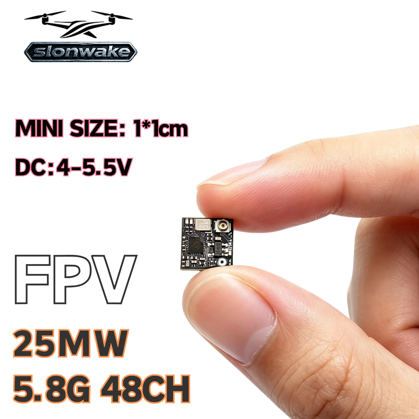 SLONWAKE 5.8GHz 48CH FPV Mini VTX 25mW Bild-Video-Sender 1S 25mW RC FPV Drohne Multicopter Quadcopter