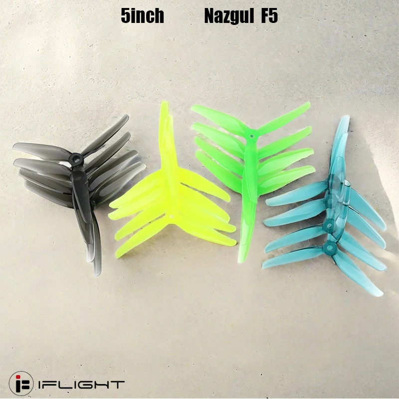 2 Paar IFlight Nazgul F5/5140 5 Zoll 3-Blatt-/Tri-Blatt-Propeller mit 5 mm Befestigungsloch für FPV Racing