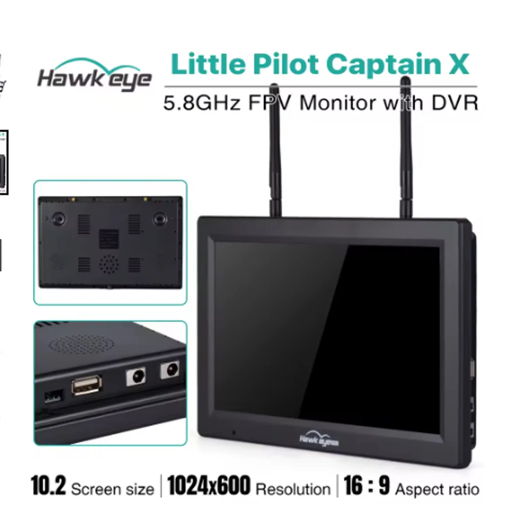 Hawkeye Little Pilot Captain X FPV-Monitor mit DVR 5,8G 60CH 10,2 Zoll – Bild 2
