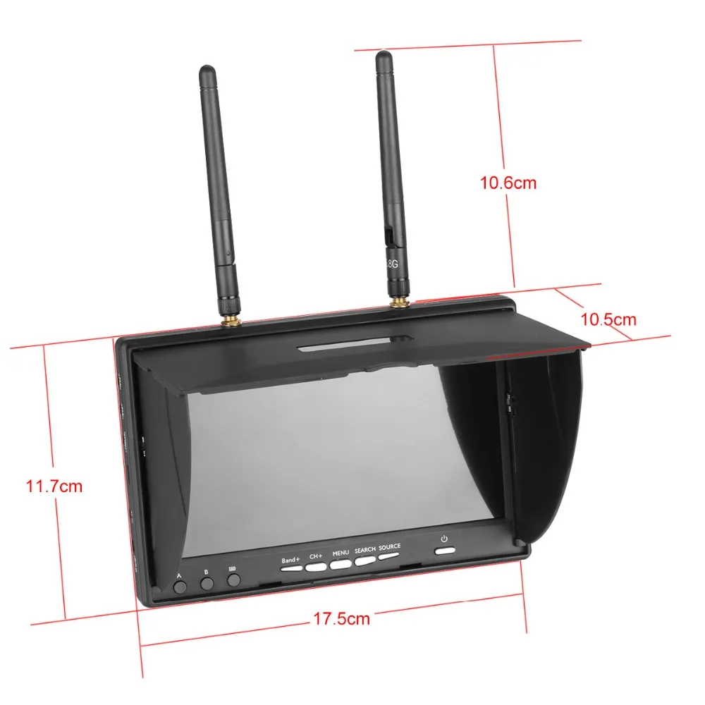 LCD5802D 5802 5,8G 40CH 7 Zoll Raceband FPV Monitor 800x480 mit DVR – Bild 5