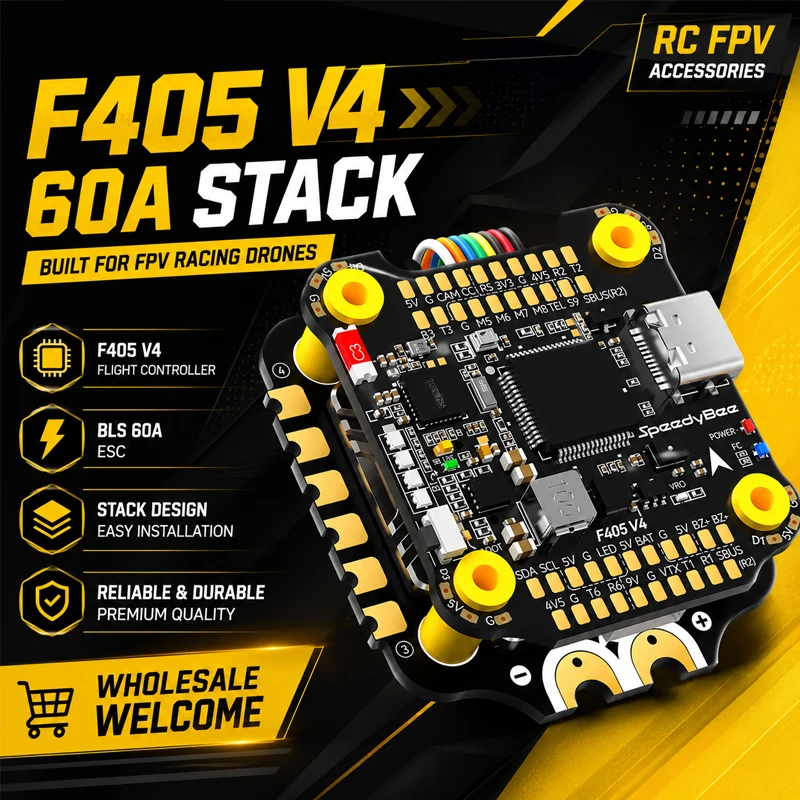 SpeedyBee F405 V4 Stack BLS 60A 4in1 ESC 30x30 Flugcontroller Bluetooth Wireless Betaflight INAV 3-6S FPV