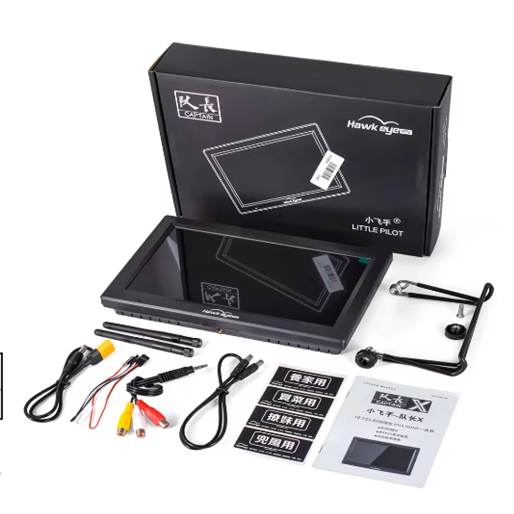 Hawkeye Little Pilot Captain X FPV-Monitor mit DVR 5,8G 60CH 10,2 Zoll Dual-Empfänger 1024x600 LED 16:9