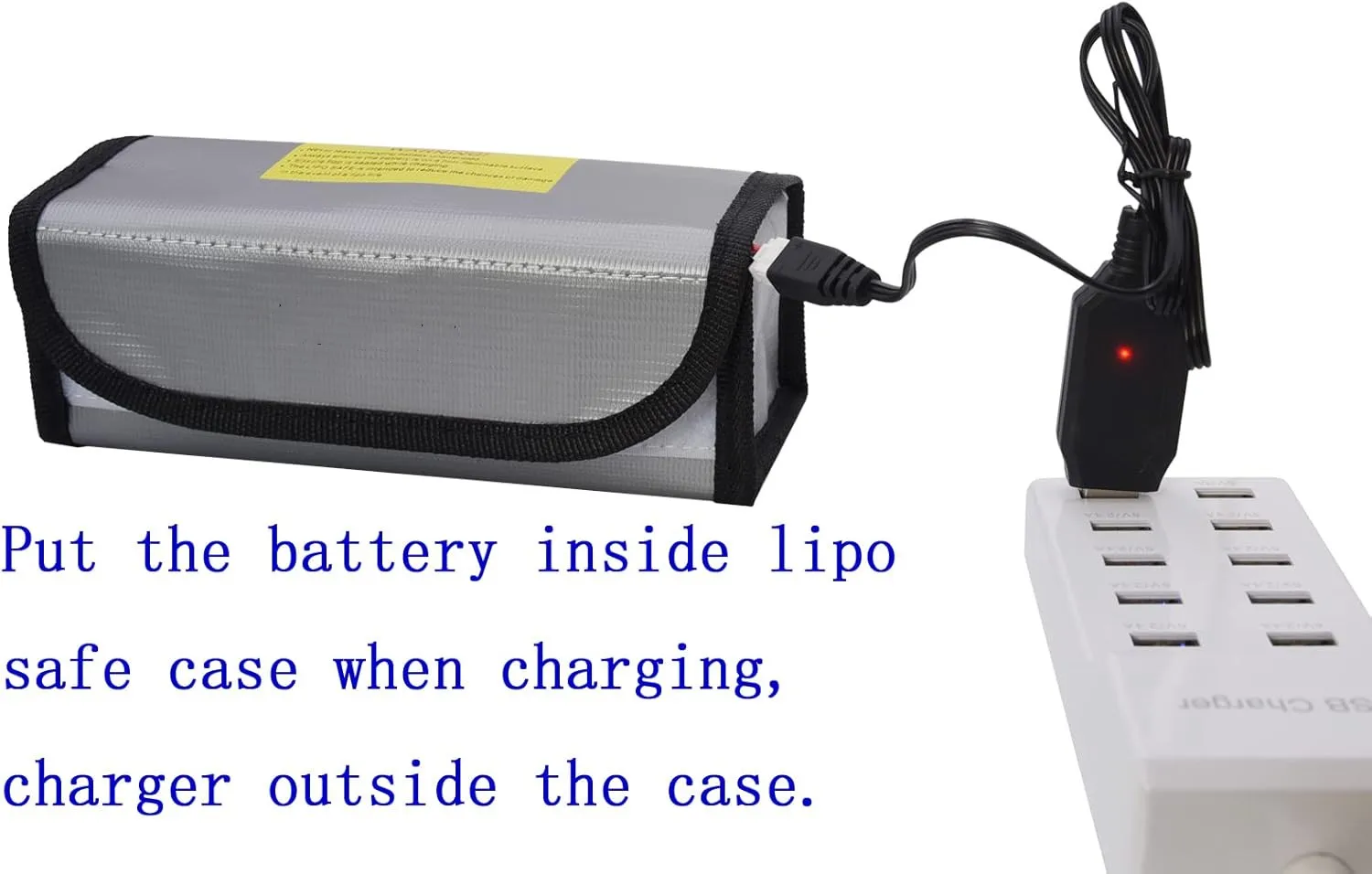 Lipo Sicherheitstasche, quadratisch, RC-Batterie-Ladesack, 185 x 75 x – Bild 6