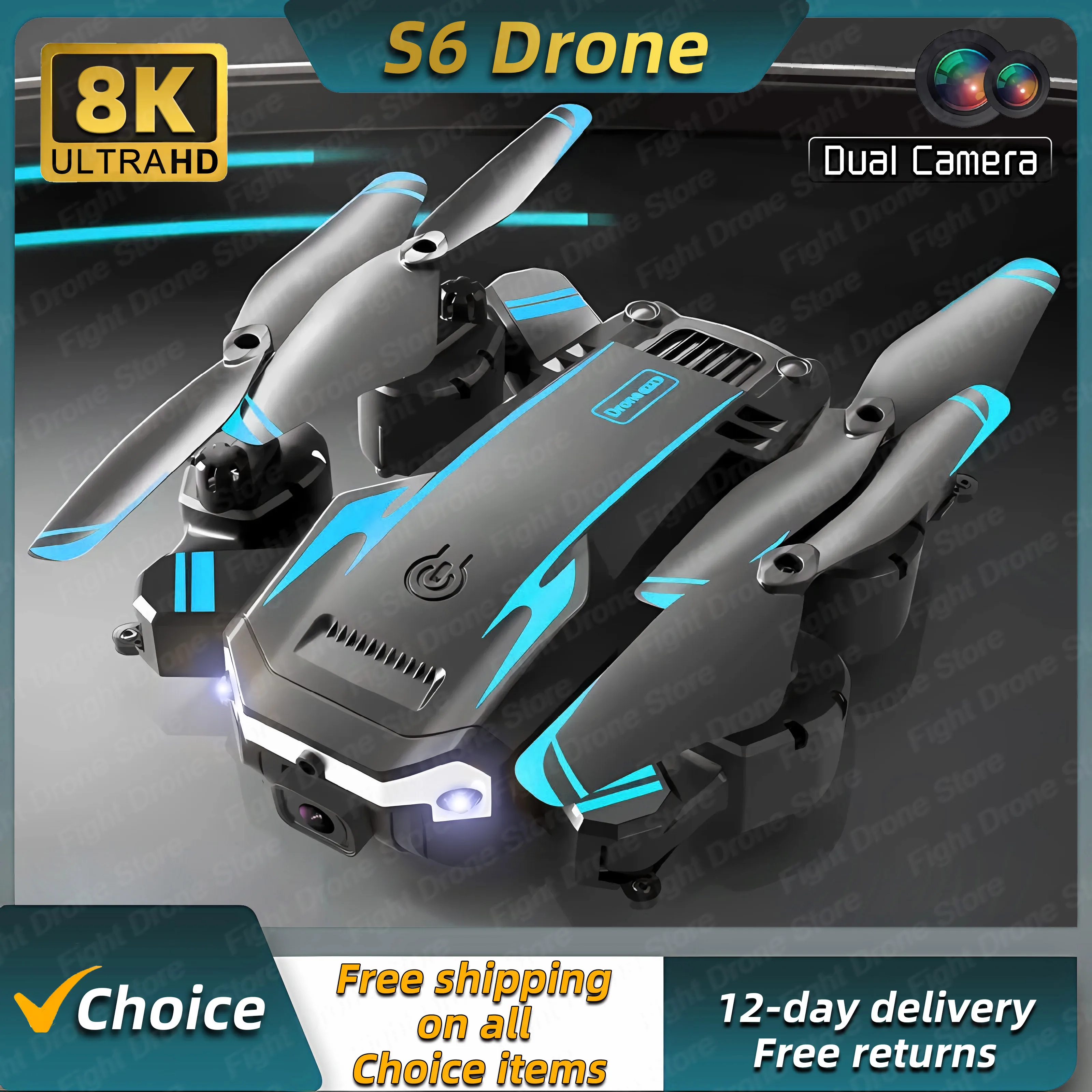 Drohne mit 4K-Doppelkameras, Hinderniserkennung, Quadcopter, professionelle Luftbildfotografie, UAV