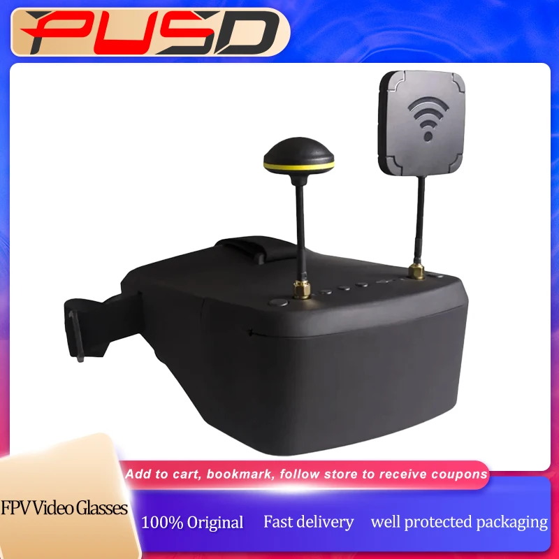 EV800D 5,8G 40CH FPV Brille 5 Zoll 854*480 EV800D Video Headset DVR Diversität FPV Brille Helm batterie