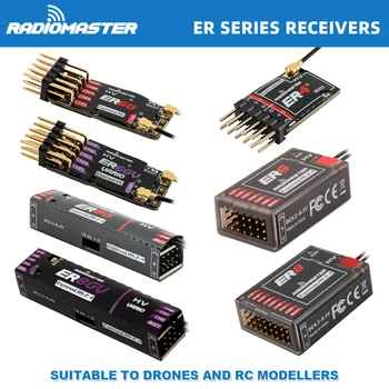 Radiomaster PWM Mini-Empfänger ER4 ER6 ER6G ER6GV ER8 ER8G ER8GV 4-8CH CRSF ExpressLRS 2,4 GHz 100 mW für RC