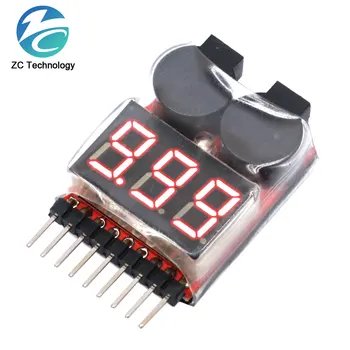 Lipo-Batterietester BX100 RC 1-8S Niederspannungs-Summer Alarm Sound Warning Checker mit LED-Anzeige für Lipo