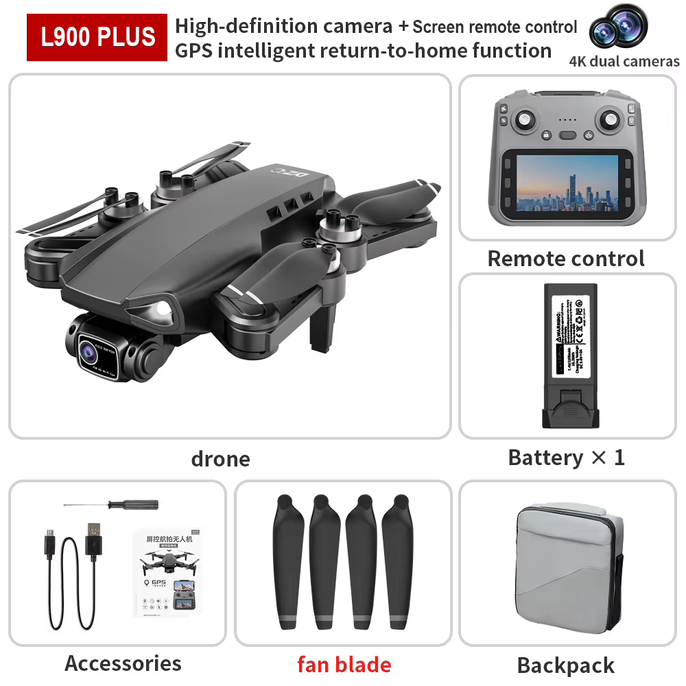 L900 Plus GPS-Drohne 4K Professionell 5G HD Dual-Kamera Fotografie Bürstenloser Faltbarer Quadcopter