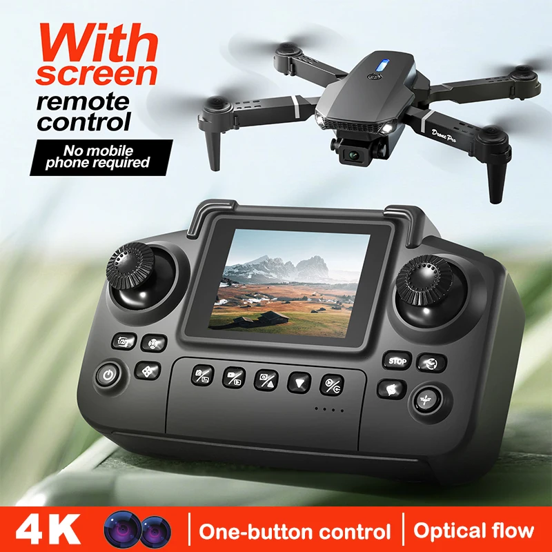 E88 E99 Drohne Fernbedienung mit Bildschirm Dual Kamera Optische Fluss Lokalisierung 2,4G RC Quadcopter