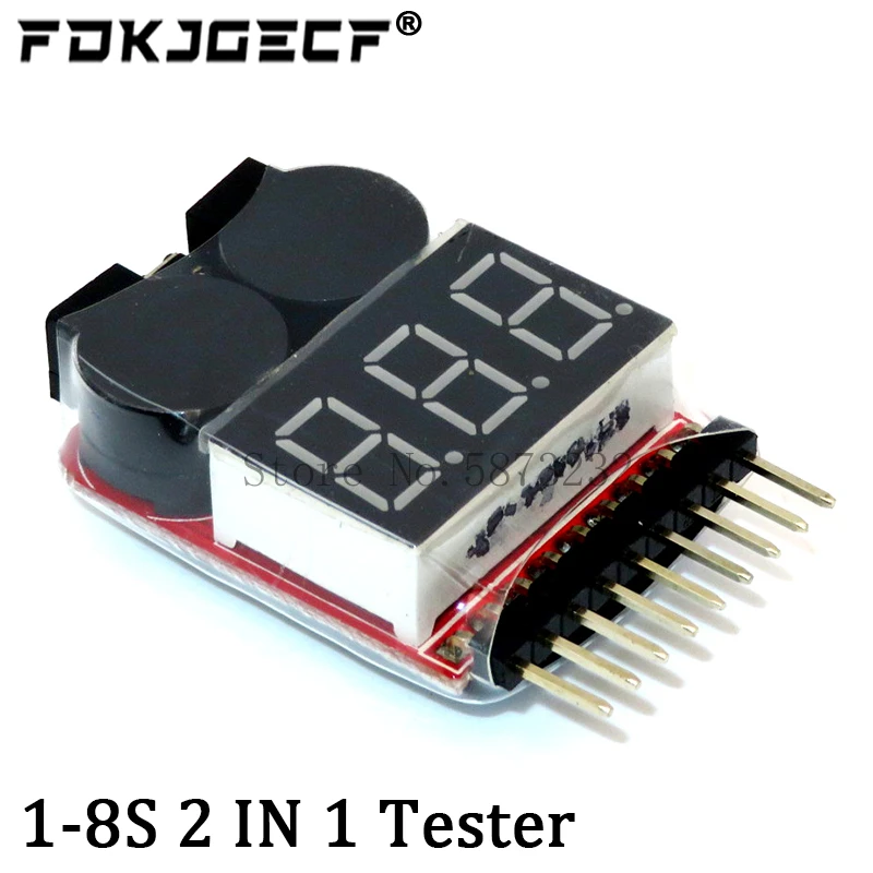 BX100 1-8S Lipo-Batteriespannungsprüfer/Niederspannungs-Summeralarm/Batterierspannungsprüfer mit zwei
