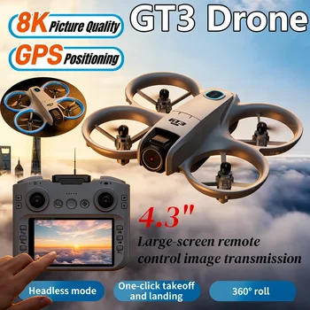 GT3 MAX Drohne 6K 8K HD 4,3" Fernbedienung Headless-Modus Helikopter 360 ° Flip Quadcopter Spielzeug