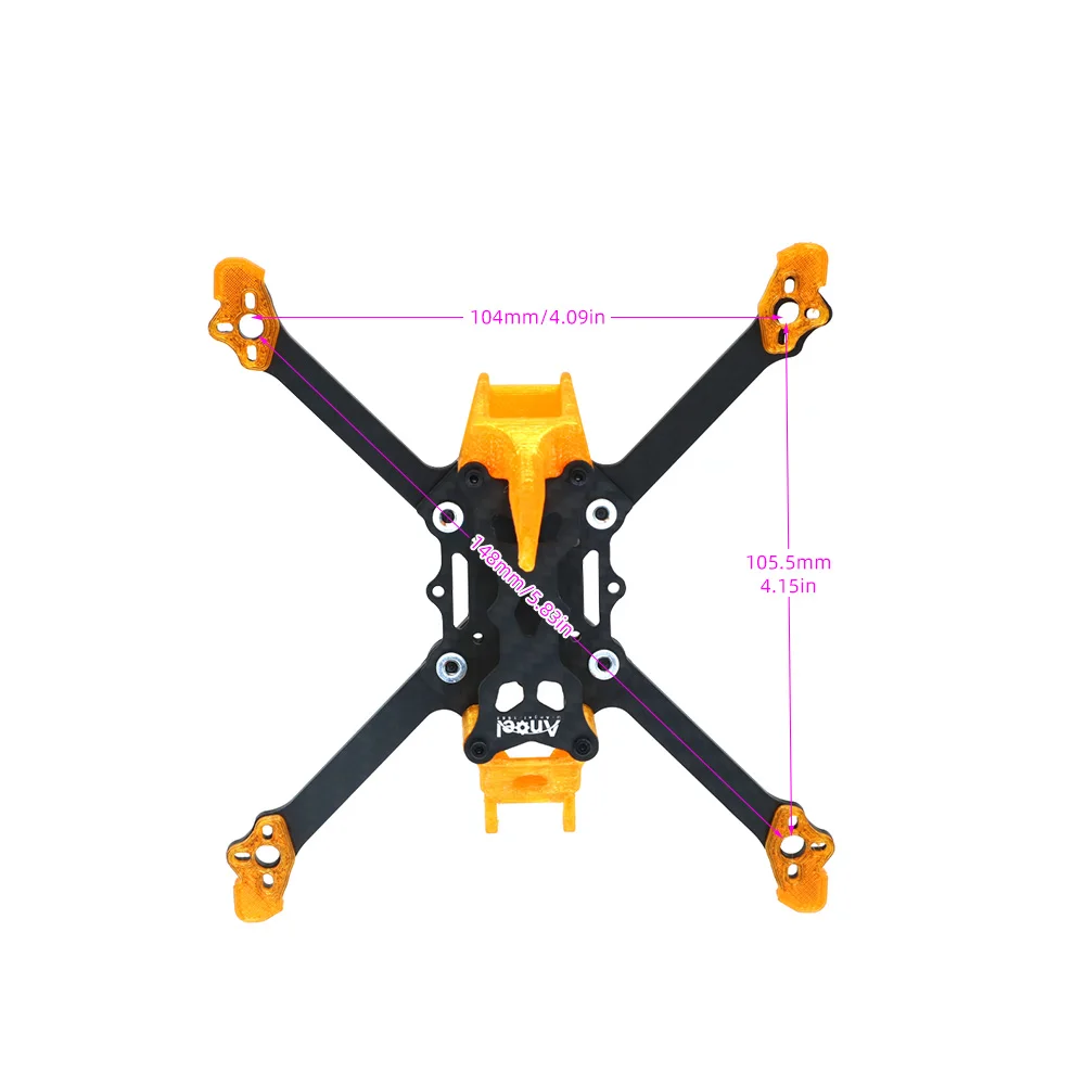 Angel35 HD 3,5 Zoll Kohlefaser-FPV-Rahmensatz mit 3D-Druck – Bild 3
