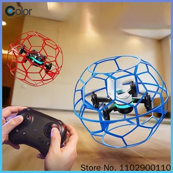 Yl16 RC Fliegender Ball Drohne Fußball-Quadcopter Stoßfest mit LED-Lichtern 2,4G Ein-Tasten-Start Automatische