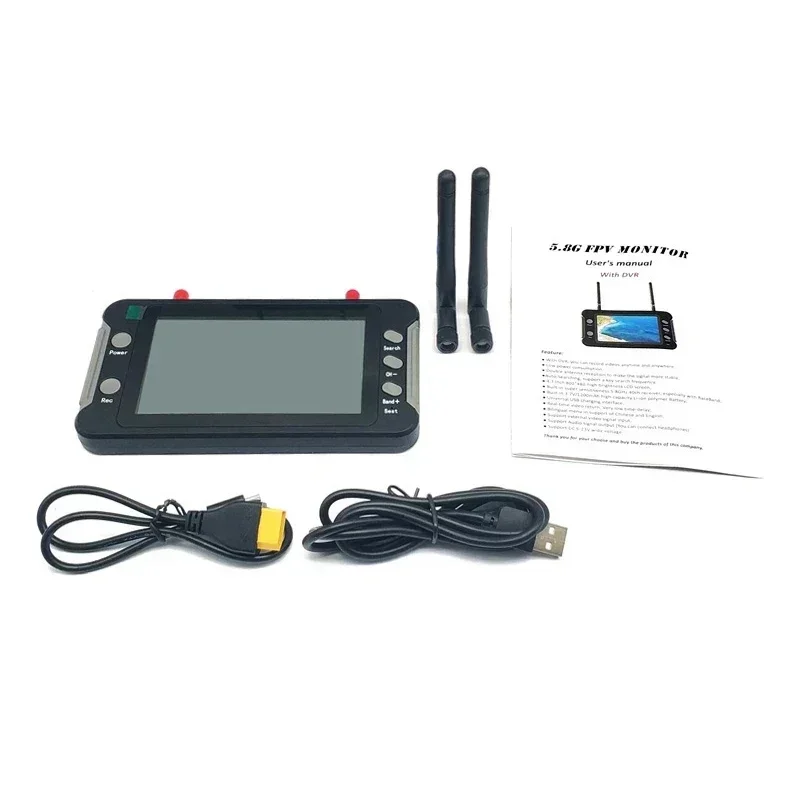 5,8G 40CH FPV-Monitor 4,3 Zoll LCD-Bildschirm DVR-Aufnahme NTSC PAL Auto-Suche Videoanzeige für RC Quadcopter