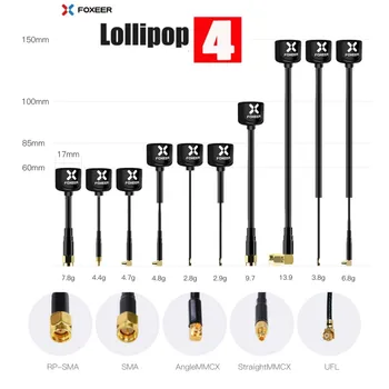 Foxeer Lollipop 4 V4 FPV-Antenne 5,8 G 2,6 Dbi Stubby RHCP/LHCP SMA RPSMA UFL Gerade/Winkel MMCX für FPV RC