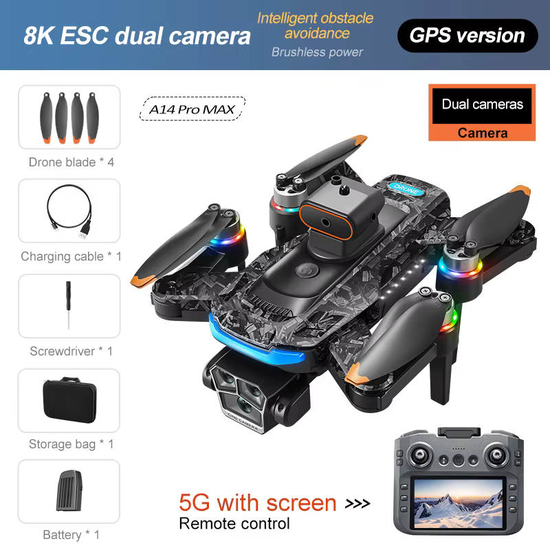 A14 Pro MAX GPS Rückkehrdrohne HD Luftbildfotografie Intelligente Hindernisvermeidung Smart Hover Helikopter