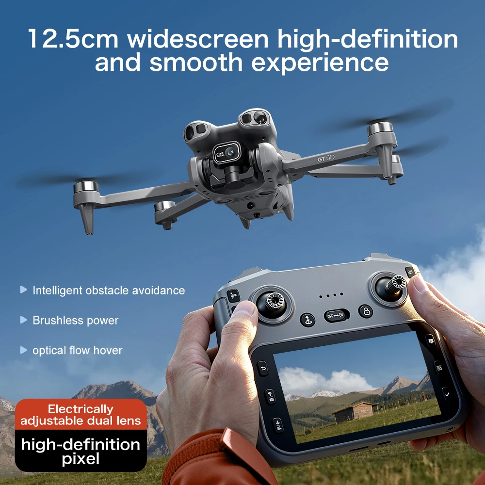 GT50 GPS-Drohne, Dual-Kamera & 4,3-Zoll-Bildschirm, 360° ° – Bild 4
