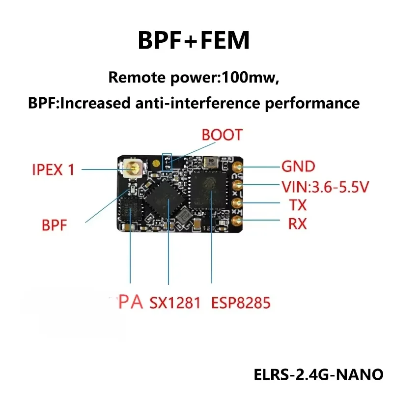 ELRS 2,4 GHz NANO ExpressLRS Langstrecken-ELRS-Empfänger BETAFPV NANO – Bild 5