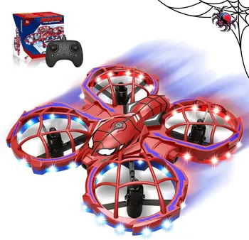 Mini-Spinnendrohne, 3 Geschwindigkeitsmodi, Rot, Hindernisvermeidung, Headless-Modus, Flugtraining