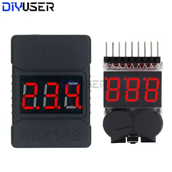 1-8S BBX1-8S 2IN1 Lipo Batteriespannungsprüfer/Niederspannungs-Summeralarm/Batteriespannungsprüfer