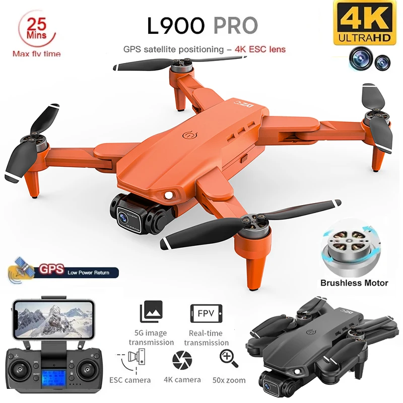 L900 Pro GPS Drohne 4K Professionelle HD Dual Kamera 5G Wifi Fotografie Bürstenlosen Faltbare Quadcopter RC