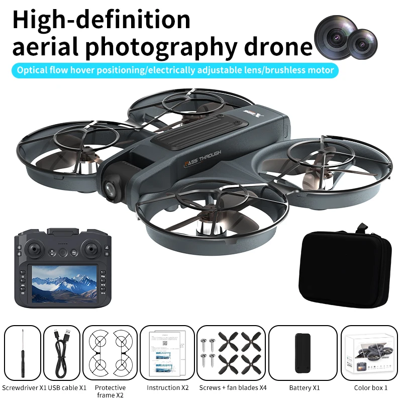 VR Große Drohnen 4K HD Weitwinkelkamera WiFi FPV RC Helikopter mit Großem Bildschirm Faltbarer Quadcopter