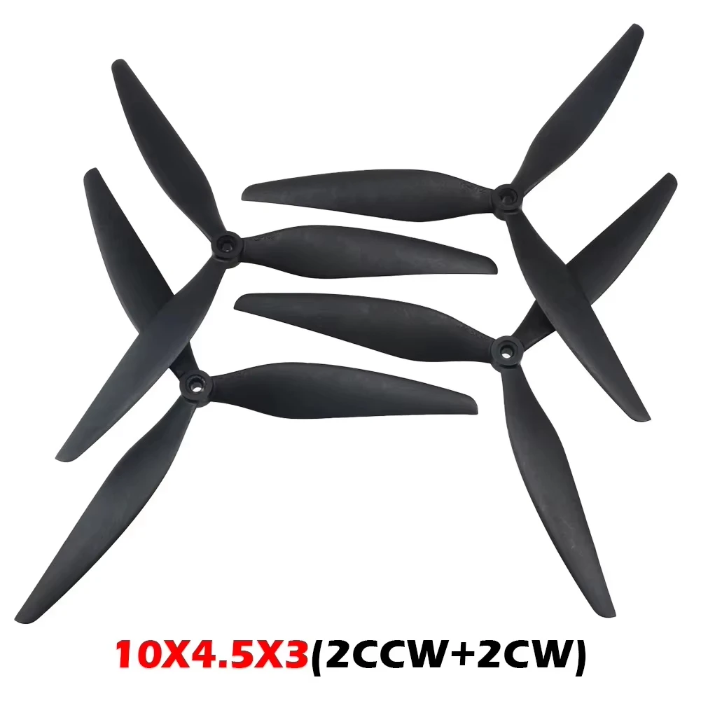 HQProp 10X4.5X3 10X4.8X3 10X5X3 10X5.5X3 1050 1055 10 Zoll 3-Blatt Propeller aus schwarzem, karbonverstärktem