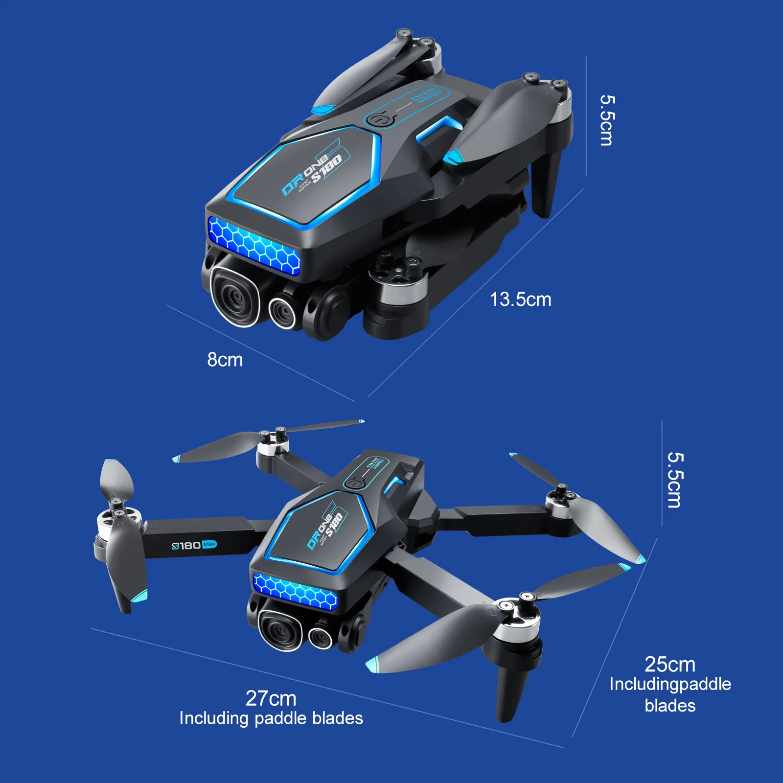 S180 GPS-Drohne mit 5G-WiFi, -Doppelkamera, optischem Fluss – Bild 6
